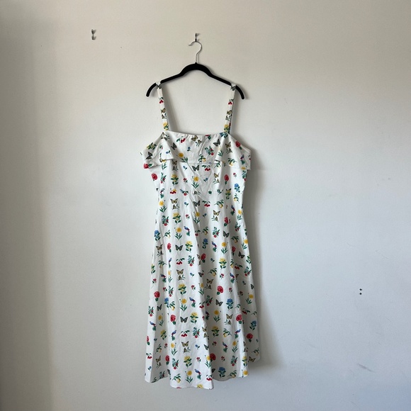 Ann Taylor Botanical Midi Flare Dress size 14 - Picture 4 of 10